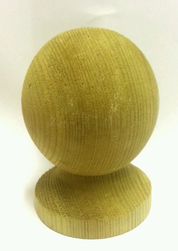 Treated wooden ball finial - treated,