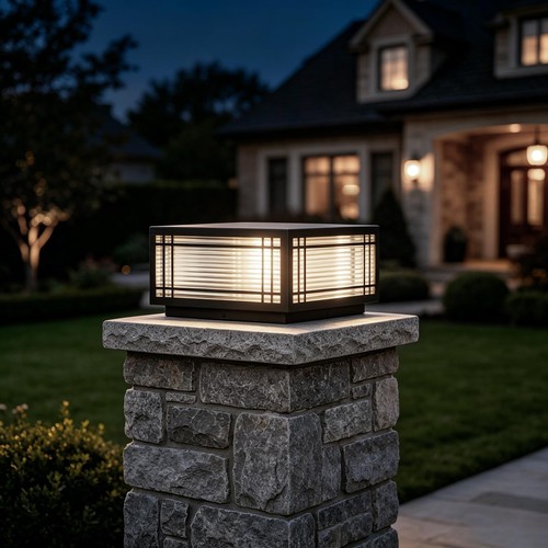 Slawa outdoor post caps lights - post,